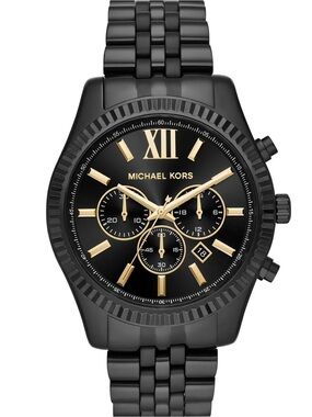 Michael Kors men’s Lexington 44mm Case Stainless Steel Black Watch